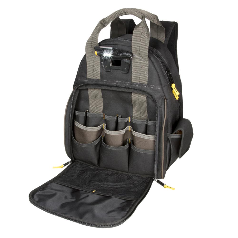 53 Pocket Lighted Tool Backpack