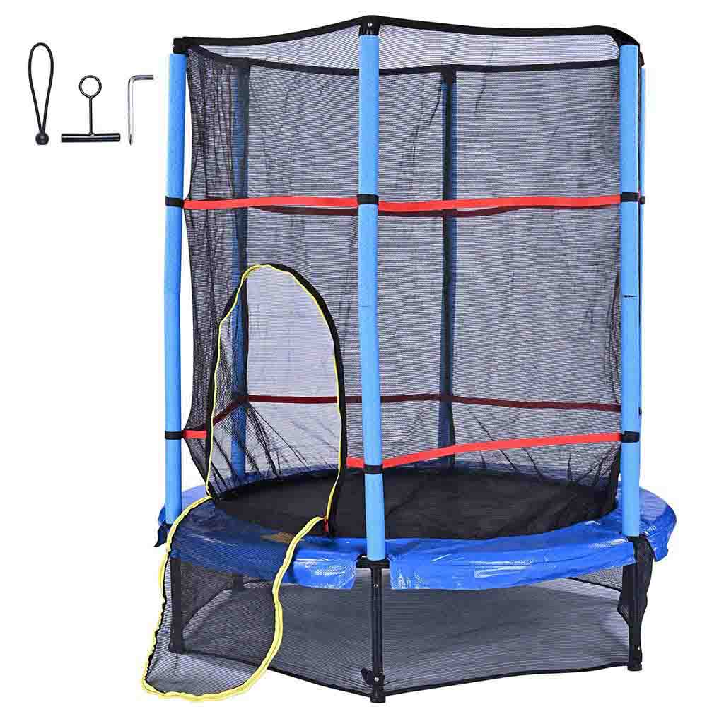 Yescom 4.5 ft Mini Trampoline with Net & Pad Indoor Kids Exercise