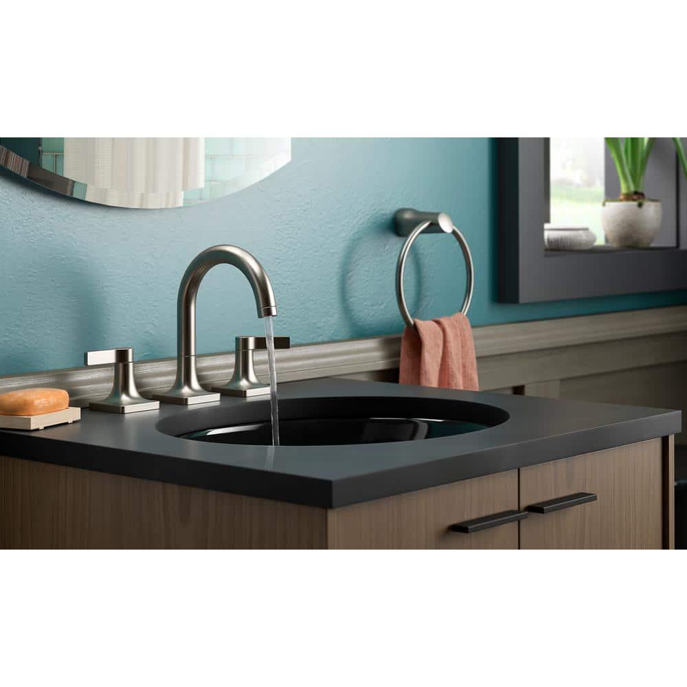 KOHLER Contemporary 8 in Widespread 2Handle Bathroom Faucet in Vibrant Brushed Nickel