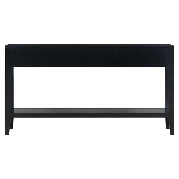 3-Drawer Console Table with 1 Shelf， Classic Entrance Storage Display Table for Entryway， Living Room， Hallway