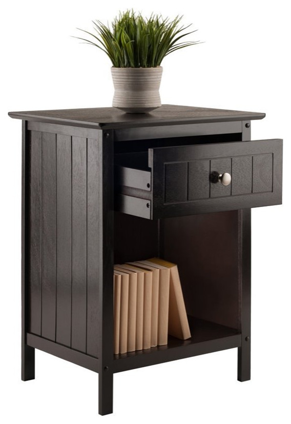 Winsome Blair 1 Drawer Transitional Solid Wood Storage End Table in Coffee   Transitional   Side Tables And End Tables   by Skyline Decor  Houzz