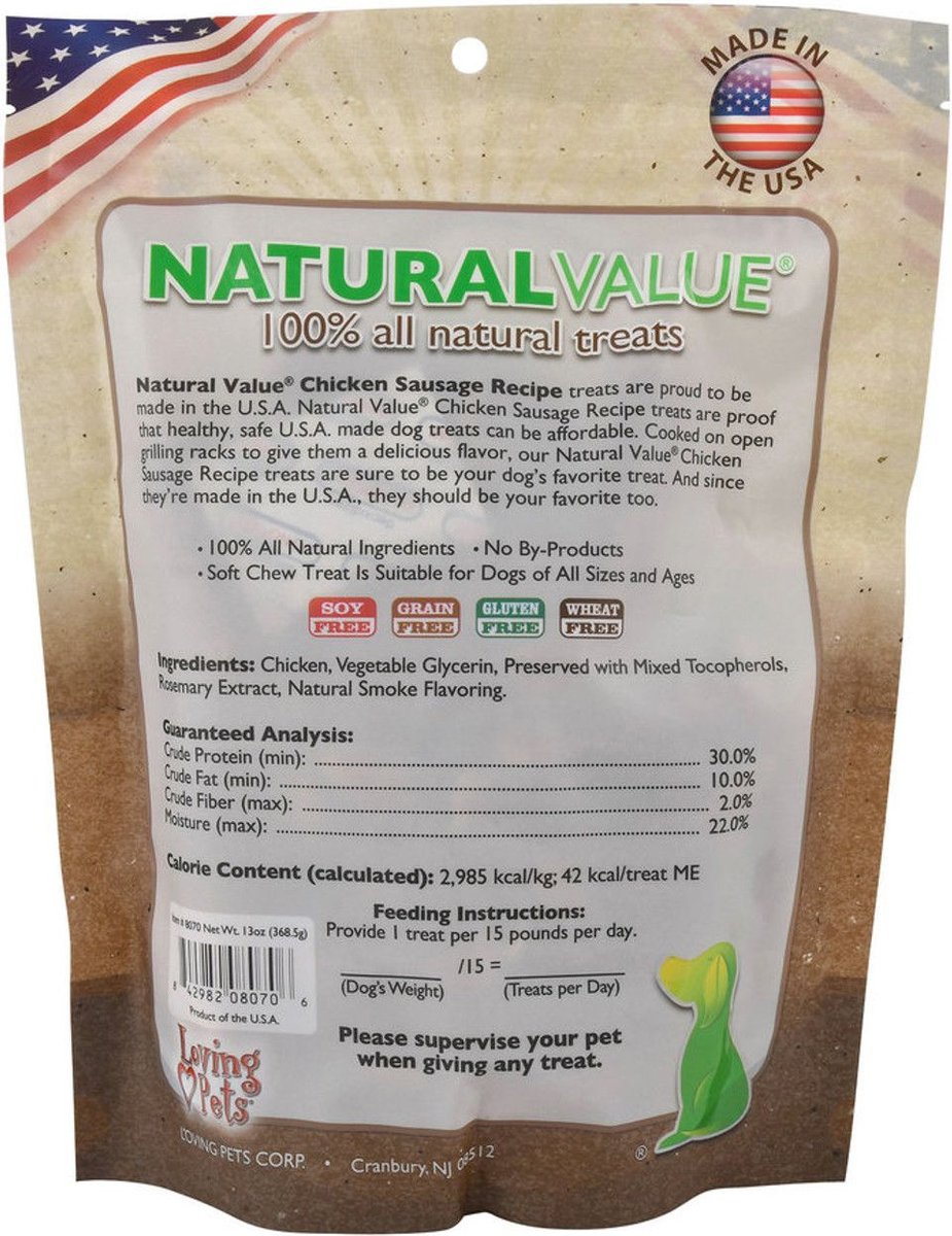 Loving Pets Natural Value Chicken Dog Jerky Treat， 13-oz bag