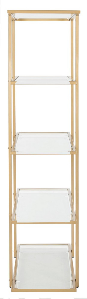 Leena 5 Tier Etagere/ Bookcase French Silver/ Clear   Contemporary   Bookcases   by Peachtree Fine Furniture  Houzz