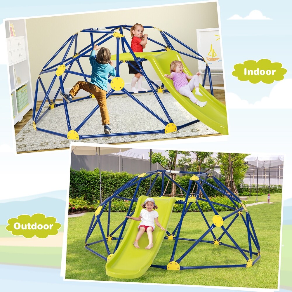 Kids Climbing Dome with Slide and Fabric Cushion for Garden Yard   96\