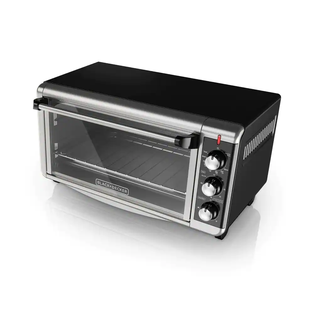 BLACK+DECKER TO3250XSB 1500 W 8-Slice Stainless Steel Toaster Oven with Broiler