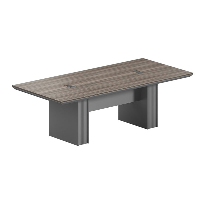 MADDOK Boardroom Table 2.4M - Chocolate & Charcoal Grey