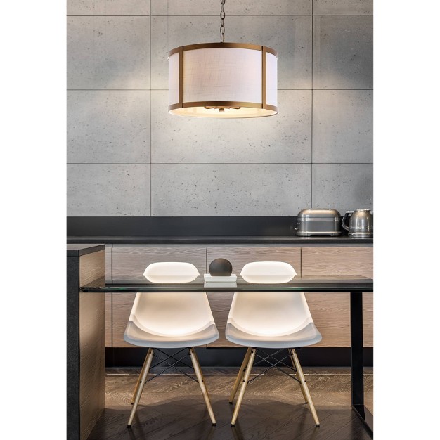 Metal Thatcher Pendant Ceiling Light includes Energy Efficient Light Bulb Gold Jonathan Y