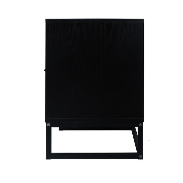 Modern 1 Door Nightstand with Two Sockets of USB Interface - - 37154438