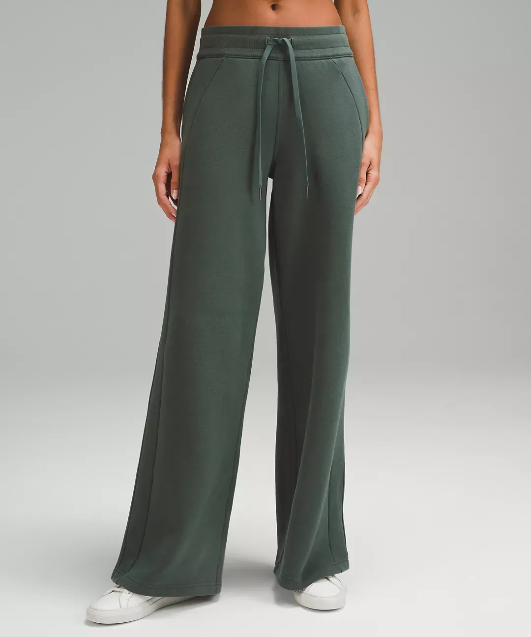 Scuba Mid-Rise Wide-Leg Full Length Pant