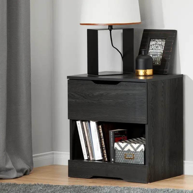 Holland Modern Farmhouse Gray Oak Nightstand - South Shore