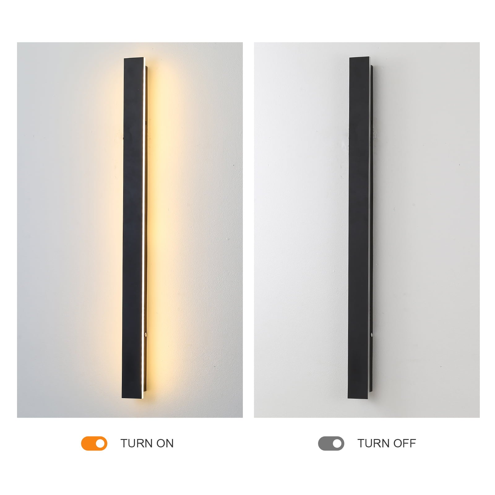 59 Inch Outdoor Long Wall Sconce, Long Led Porch Lights, Waterproof Ip65 Modern Linear Wall Light, 45W Rectangular Light Fixture Lamps Acrylic Anti Rust for Living Room, Porch, Patio, Garage