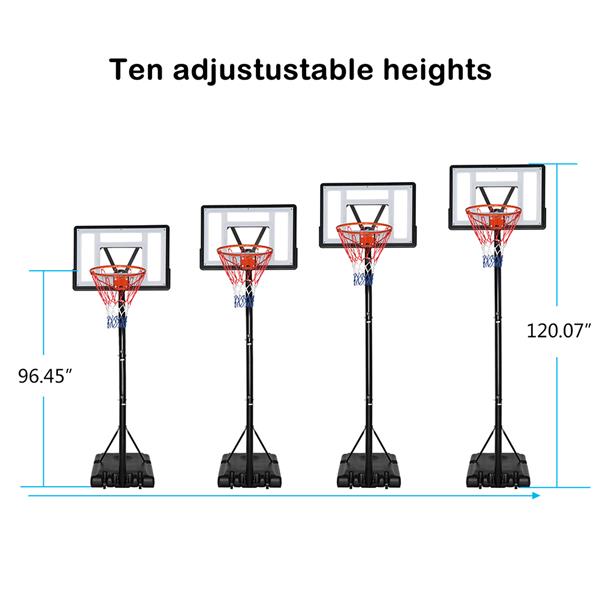 Basketball Hoop Outdoor Portable Basketball Goals， Adjustable Height 7ft - 10ft for Adults and Teenagers