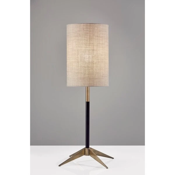 Adesso Matte Black and Antique Brass Davis Table Lamp