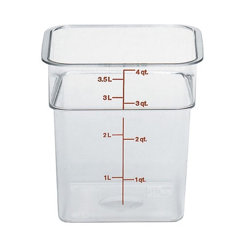 Cambro 4SFSCW135 CamSquare Food Container， 4 Quarts， Clear Camwear