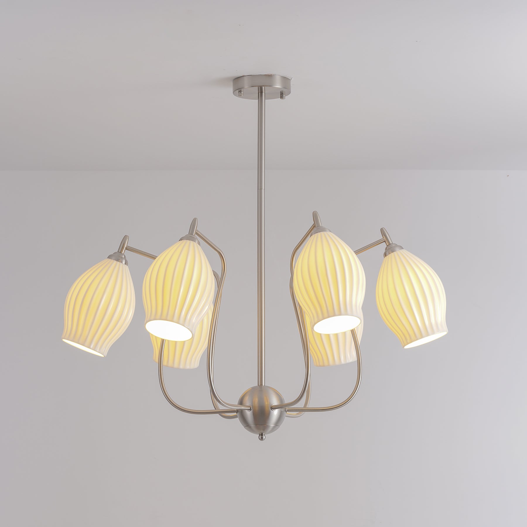 Ceramic Ribbed Chandelier