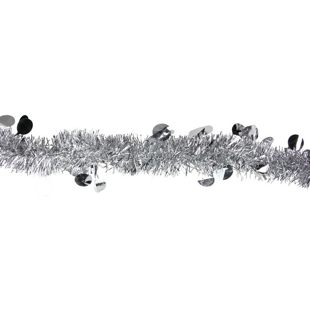 Silver Shiny Tinsel Artificial Christmas Garland Unlit