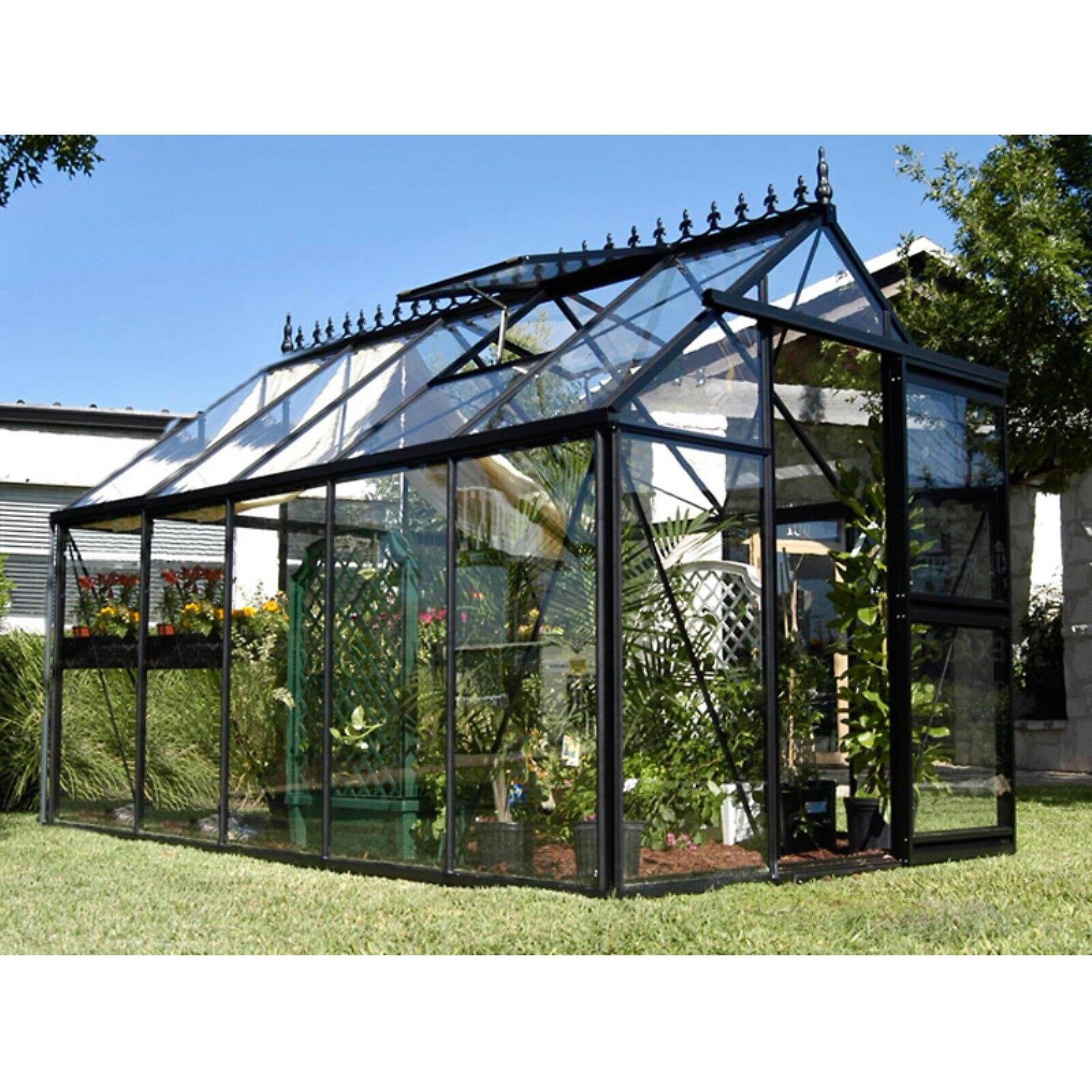 Janssens Junior Victorian - 7.75' x 12.5' - Black - Walk-In Greenhouse