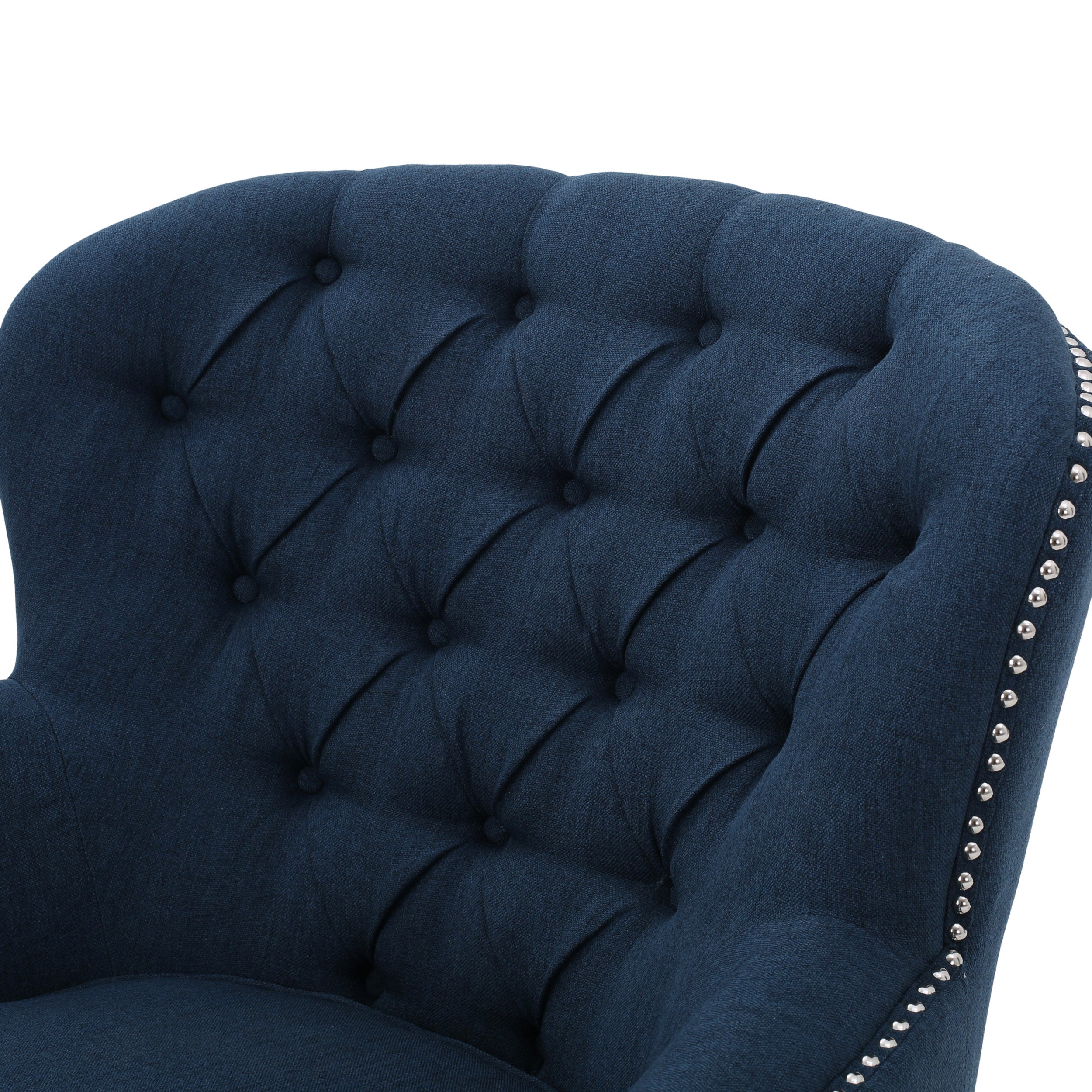 Alfred Button Tufted Fabric Club Chair