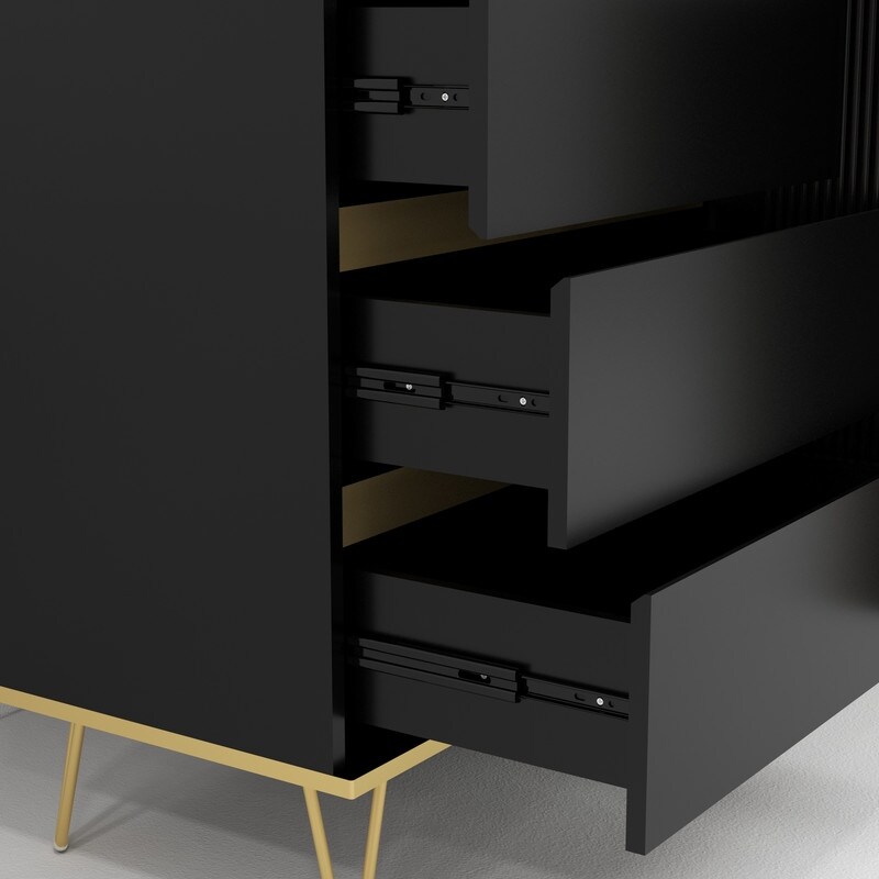 Black Side Cabinet  Sideboard for Bedroom or Hallway