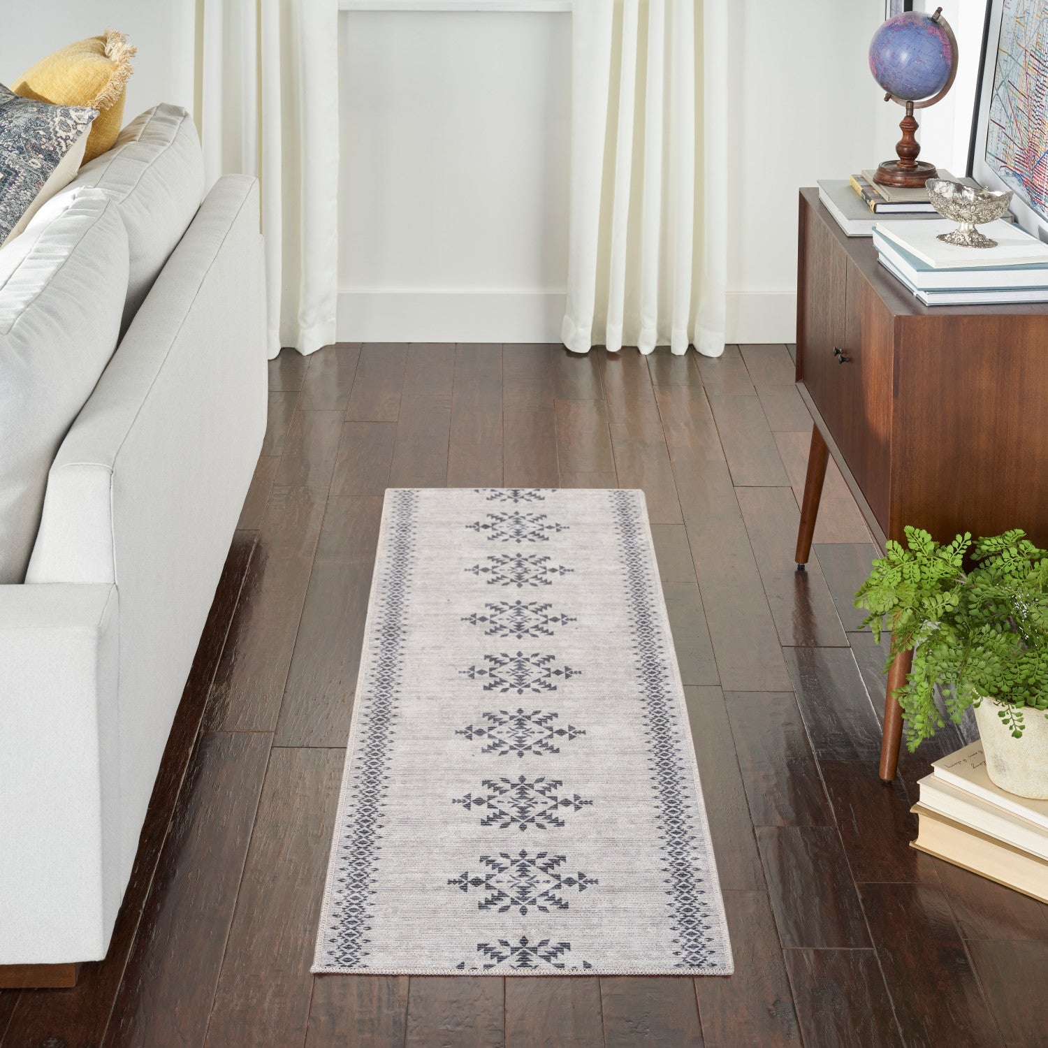 Machine Washable Series Ivory/Charcoal Scandinavian Rug