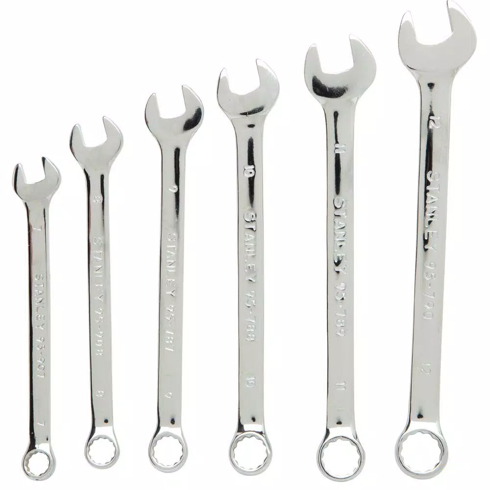 Stanley Chrome Vanadium Steel Metric Combination Wrench Set (6-Piece) and#8211; XDC Depot