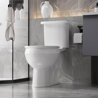 Two-Piece 1.11.6 GPF Dual Flush Elongated Toilet in White Seat Included HKD-TPT2468T-W