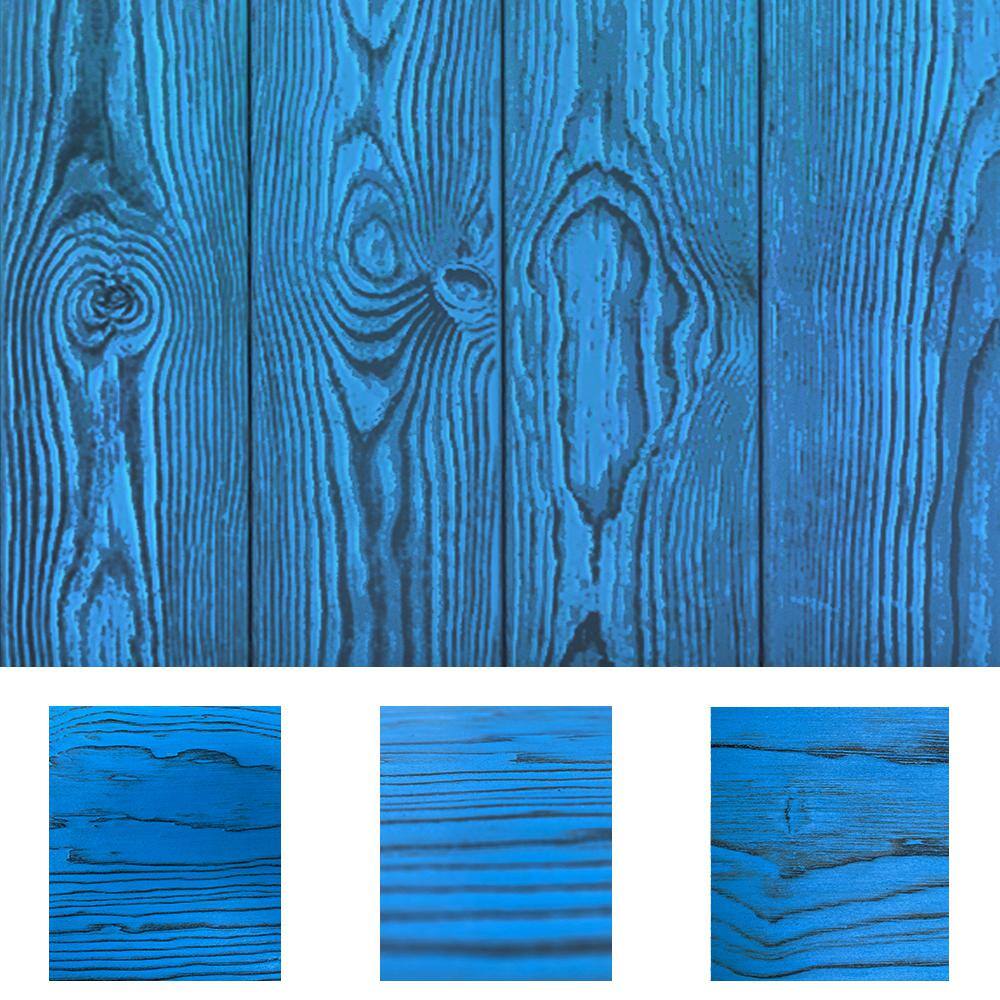 CALHOME 34 in. x 8 in. x 7 ft. Wire Brushed Thermally Modified Blue Stained Knotty Pine Tongue and Groove Siding Board(1-Piece) 84X8-WB-YTM-PLK-TG(1)