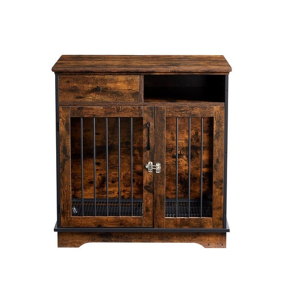 Indoor Dog Crate End Tables， Wooden Kennels with Removable Tray