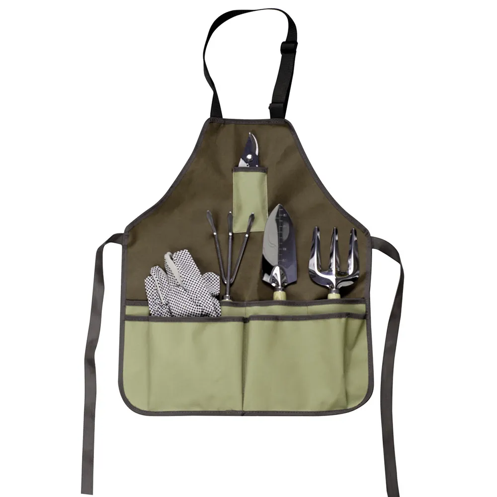 Popular Custom 12 Piece Planting Floral Gardening Waterproof Men Women Work Tools Garden Kangaroo Gardening Apron with Pockets