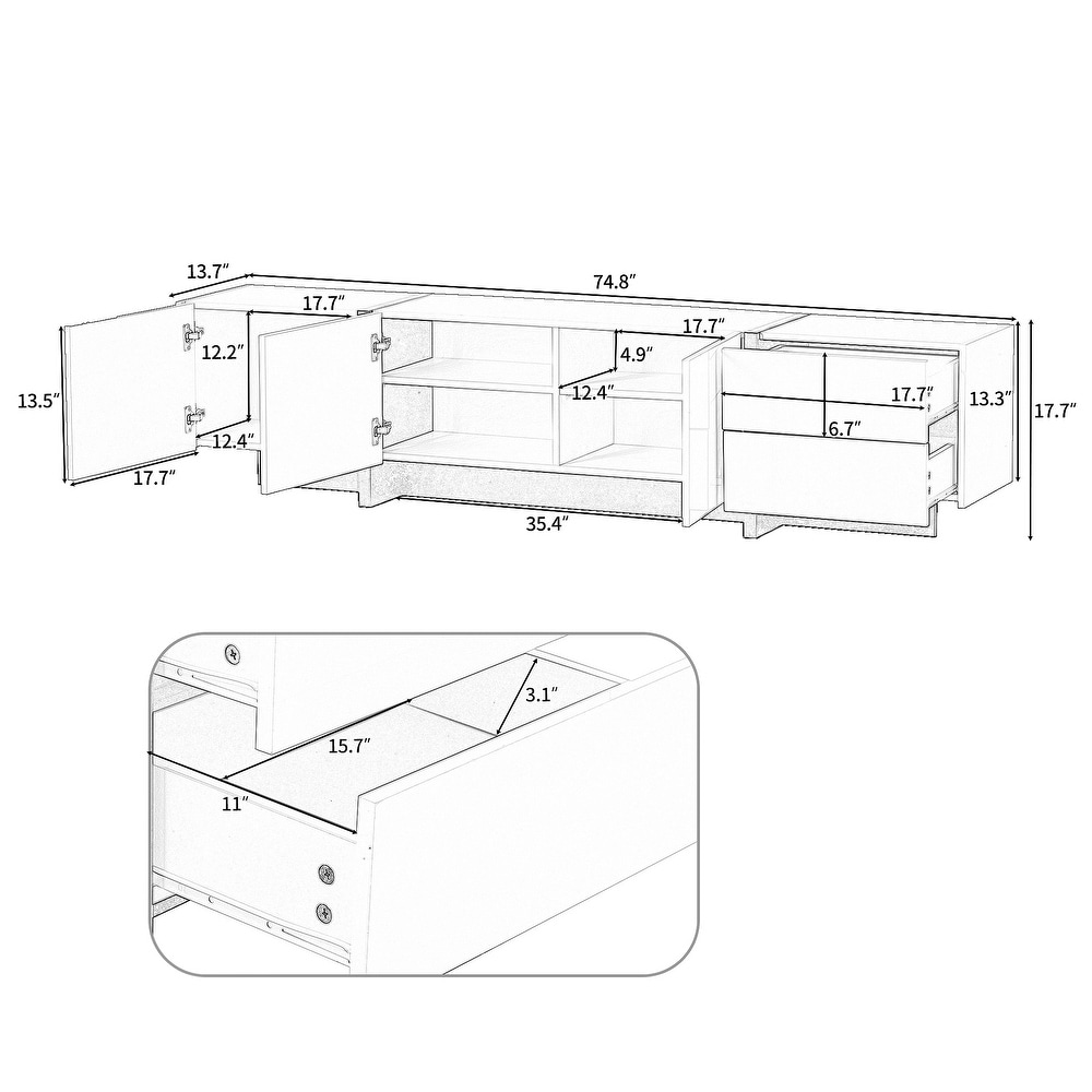 TV Console Table for TVs Up to 80\