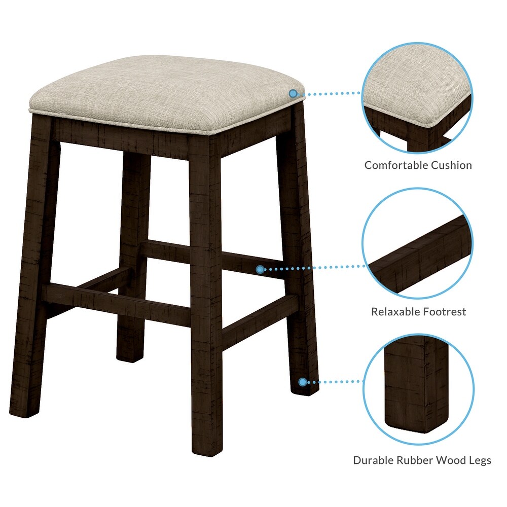 4 Pieces Counter Height Table with Fabric Padded Stools