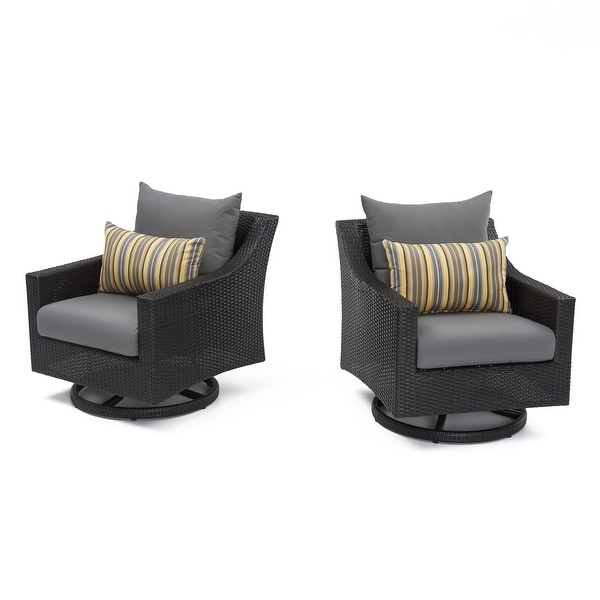 Deco 6 Piece Sunbrella Outdoor Patio Love and Motion Club Seating Set