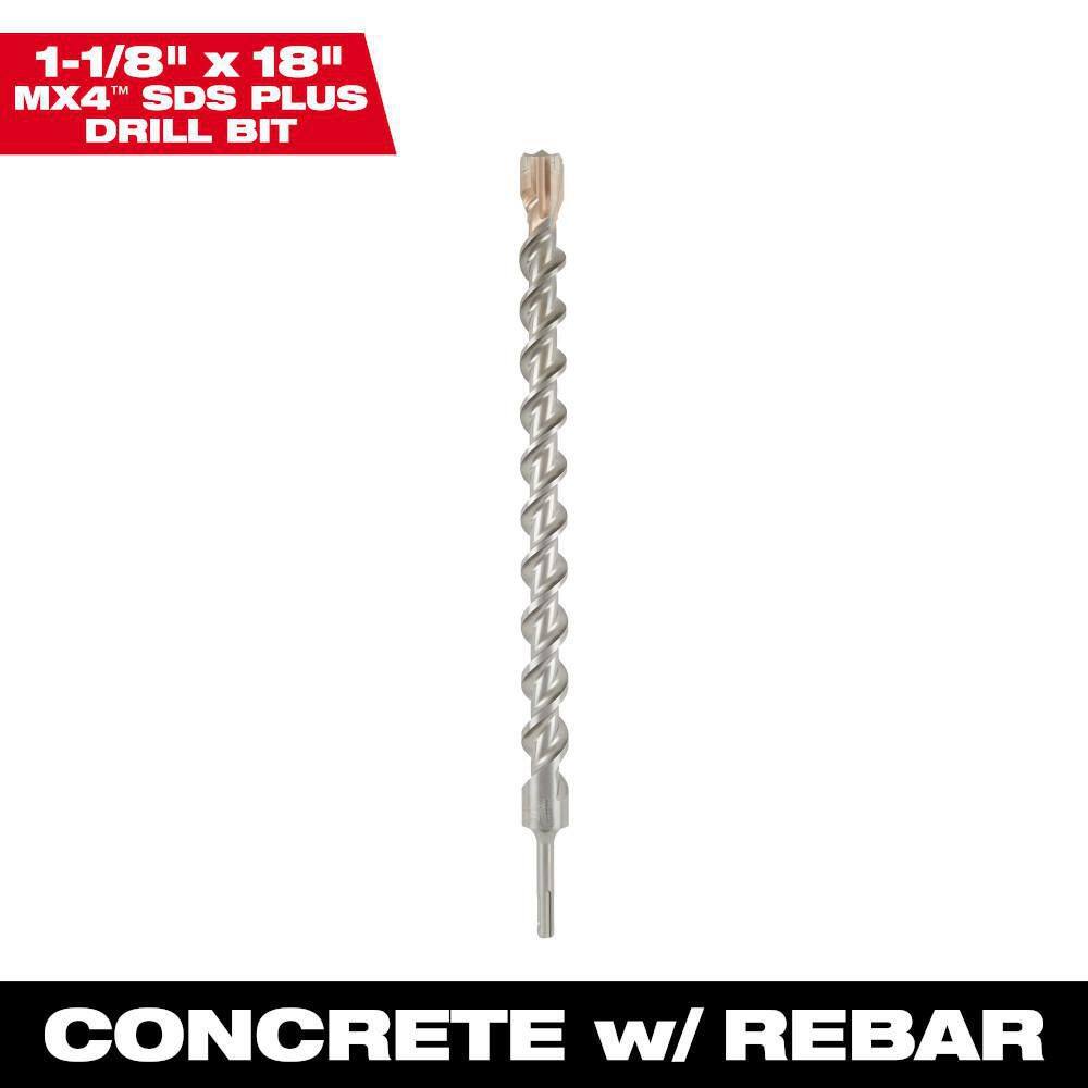 MW 1-18 in. x 18 in. 4-Cutter SDS-PLUS Carbide Drill Bit 48-20-8356