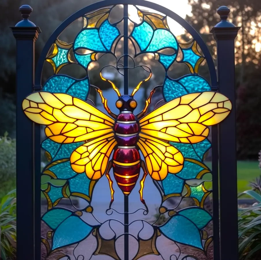 Last day 75% OFFColorful glass bee door