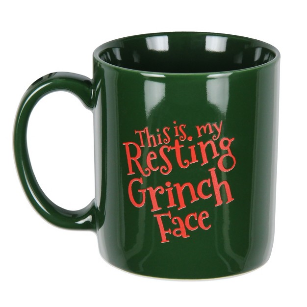 Dr Seuss The Grinch Face Holiday Coffee Mug Cup 16 Oz Green