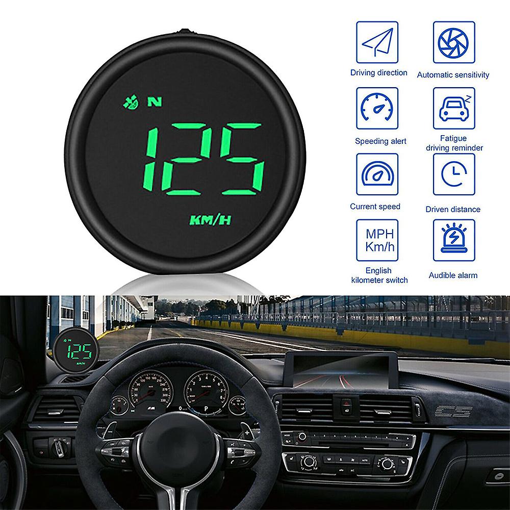 Car Gps Speedometer Head-up Display Digital Hud Compass Overspeed Warning Alarm