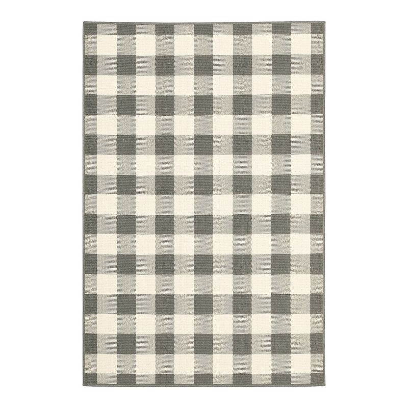 StyleHaven Mainland Gingham Plaid Indoor Outdoor Rug