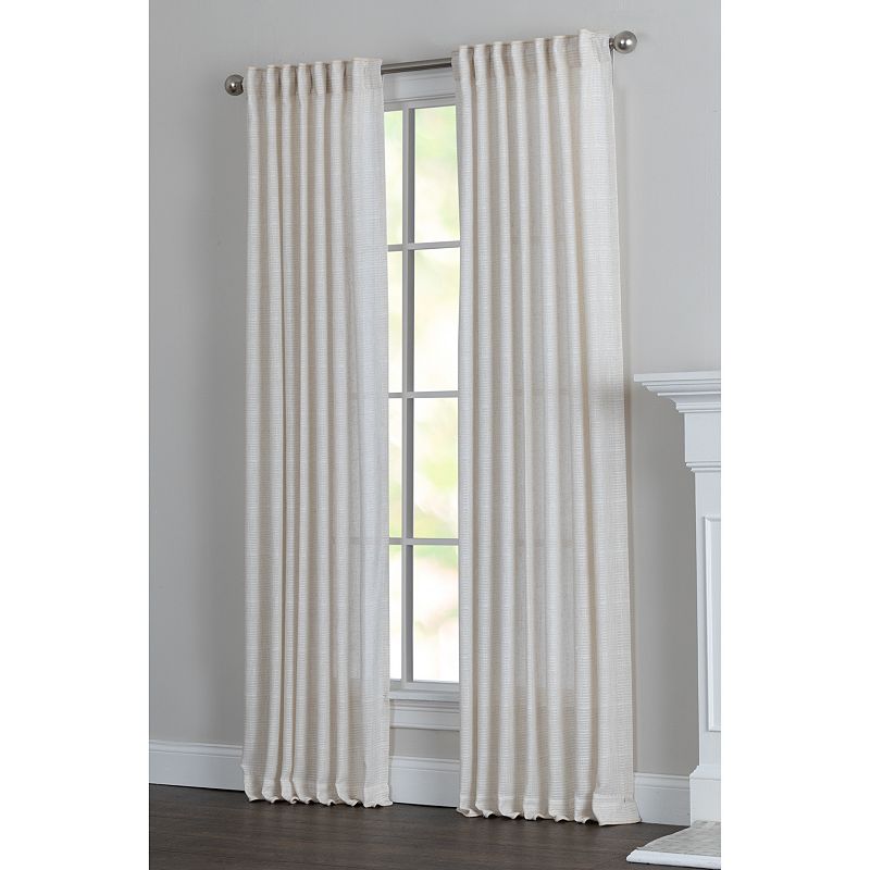 NATCO Billings Woven Horizontal Stripe Window Curtain Panel