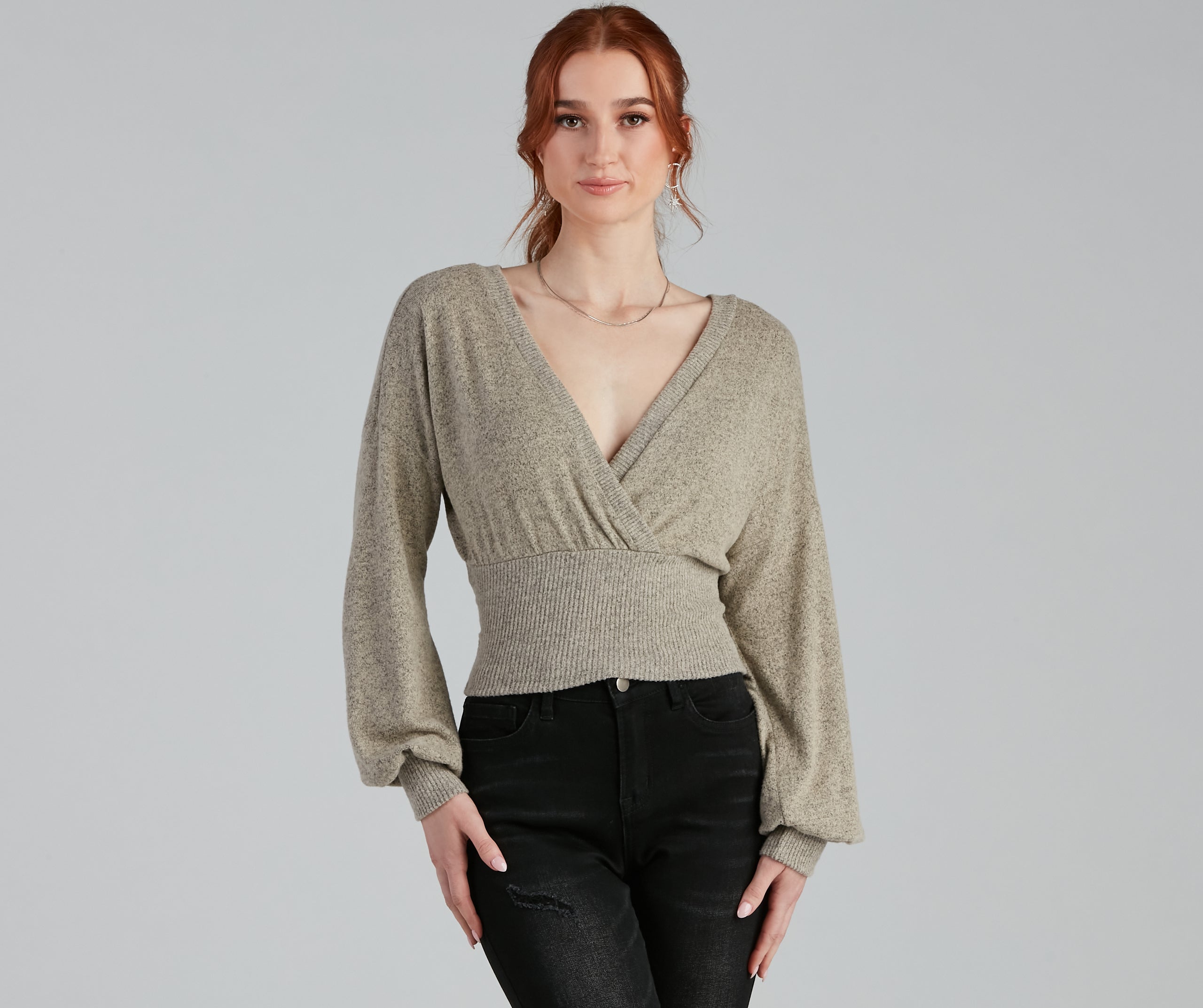 Effortless Perfection Surplice Sweater