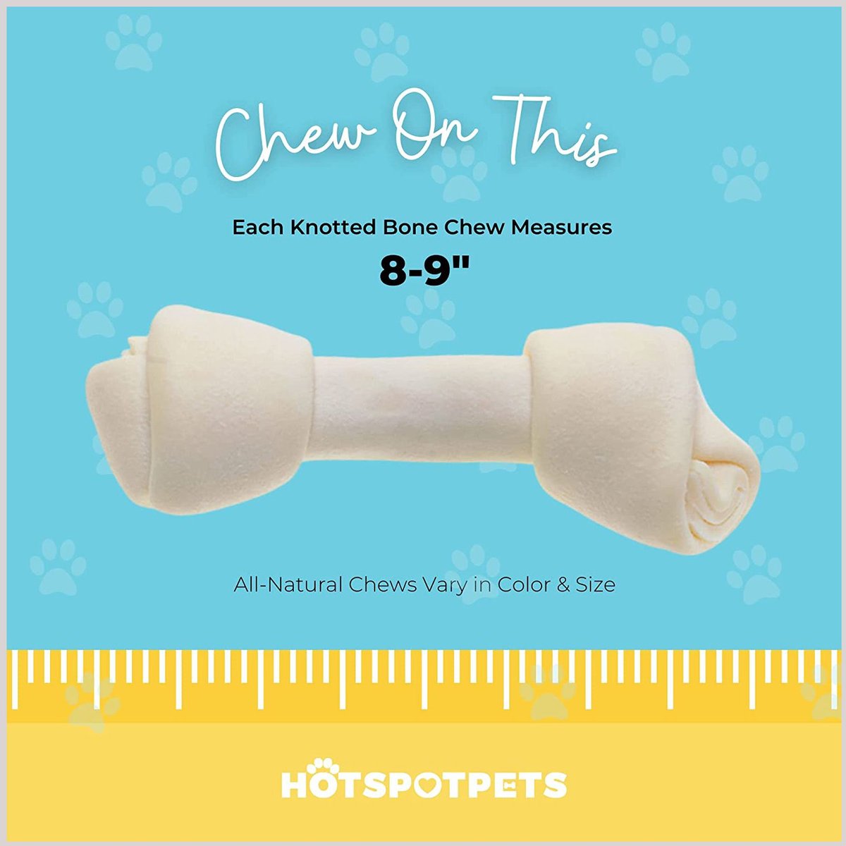 HOTSPOT PETS All Natural White 8-9-in Knotted Rawhide Bones Dog Chew Treats