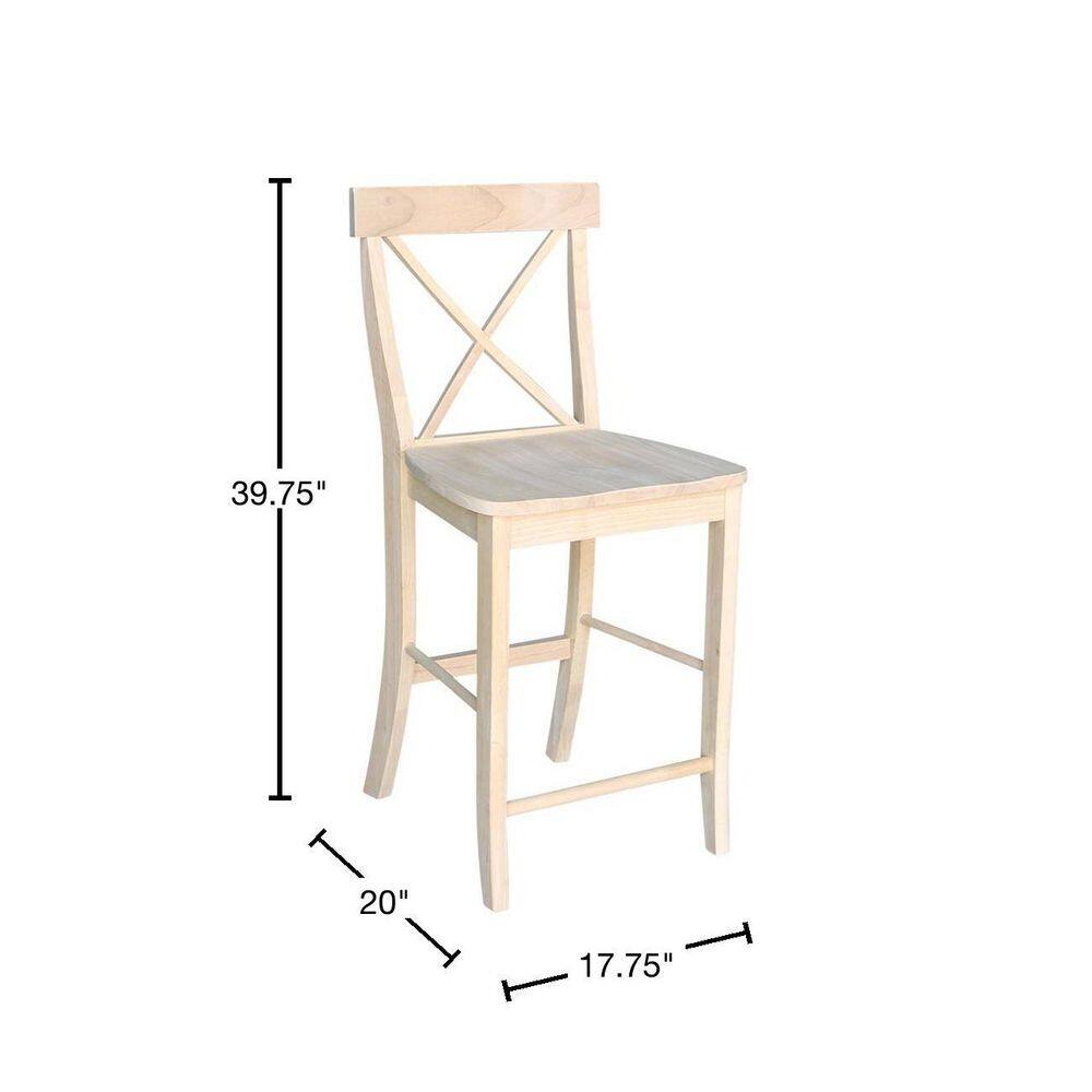 International Concepts 24 in. Unfinished Wood Bar Stool S-6132