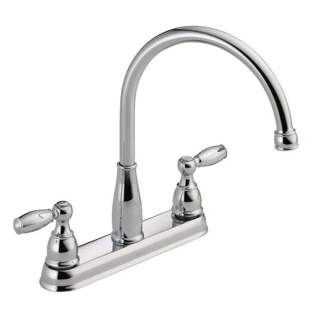 Delta Foundations 2-Handle Standard Kitchen Faucet in Chrome 21987LF