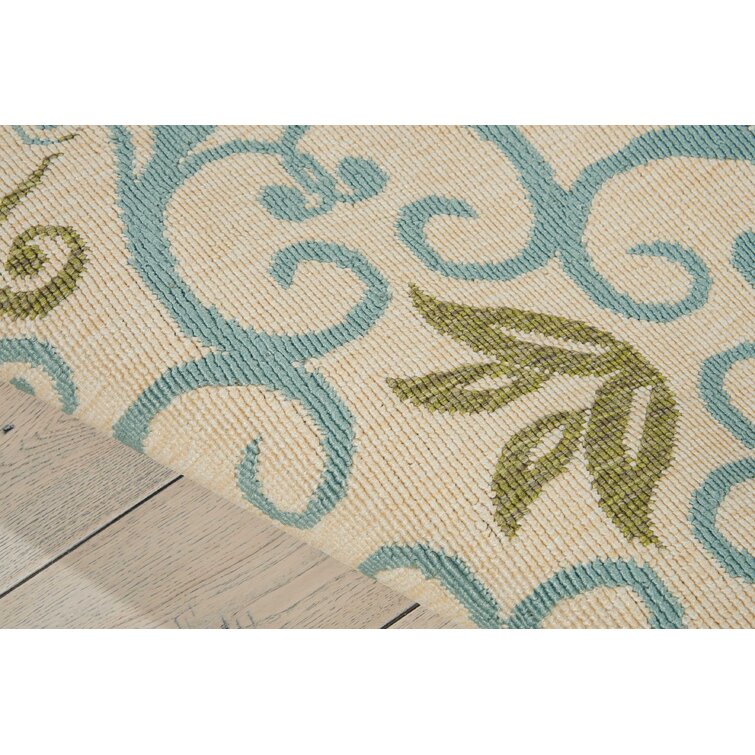 Adelene Navy Blue/Beige Indoor/Outdoor Rug