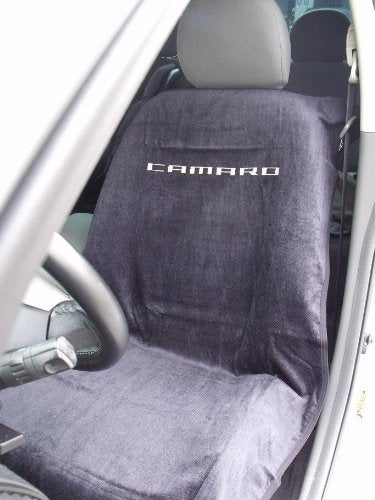 Seat Armour -Black Towel Seat Cover with New Camaro Logo -SA100NCAMB