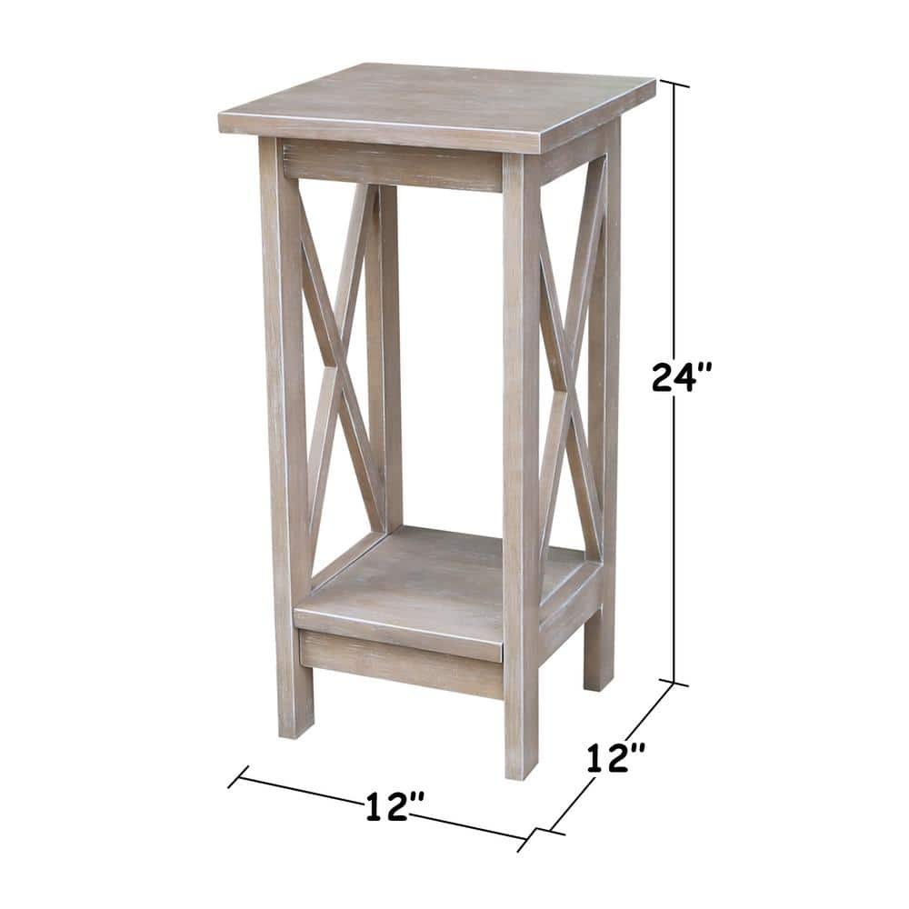 International Concepts Weathered 24 in. H Gray X-Sided Plant Stand OT09-3071X