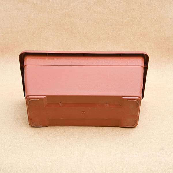 17.7 inch (45 cm) Small Window Rectangle Plastic Pot (Terracotta Color) (set of 3)