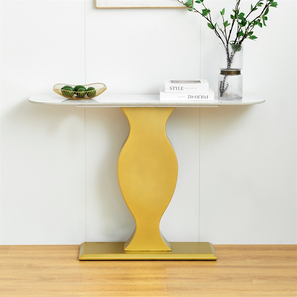 Console Table  Exquisite Shape Design w/ Adjustable Foot Pads