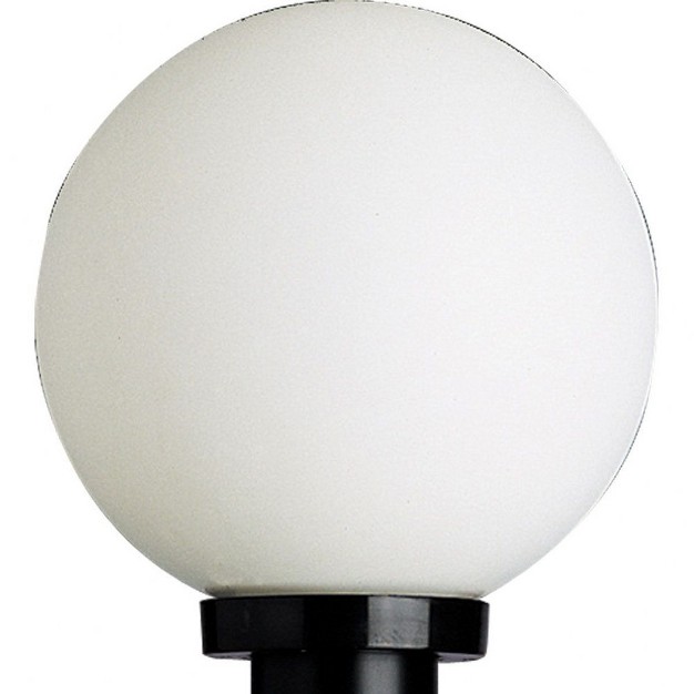 Progress Lighting Acrylic Globe 1 light Post Lantern Black Finish White Acrylic Globe