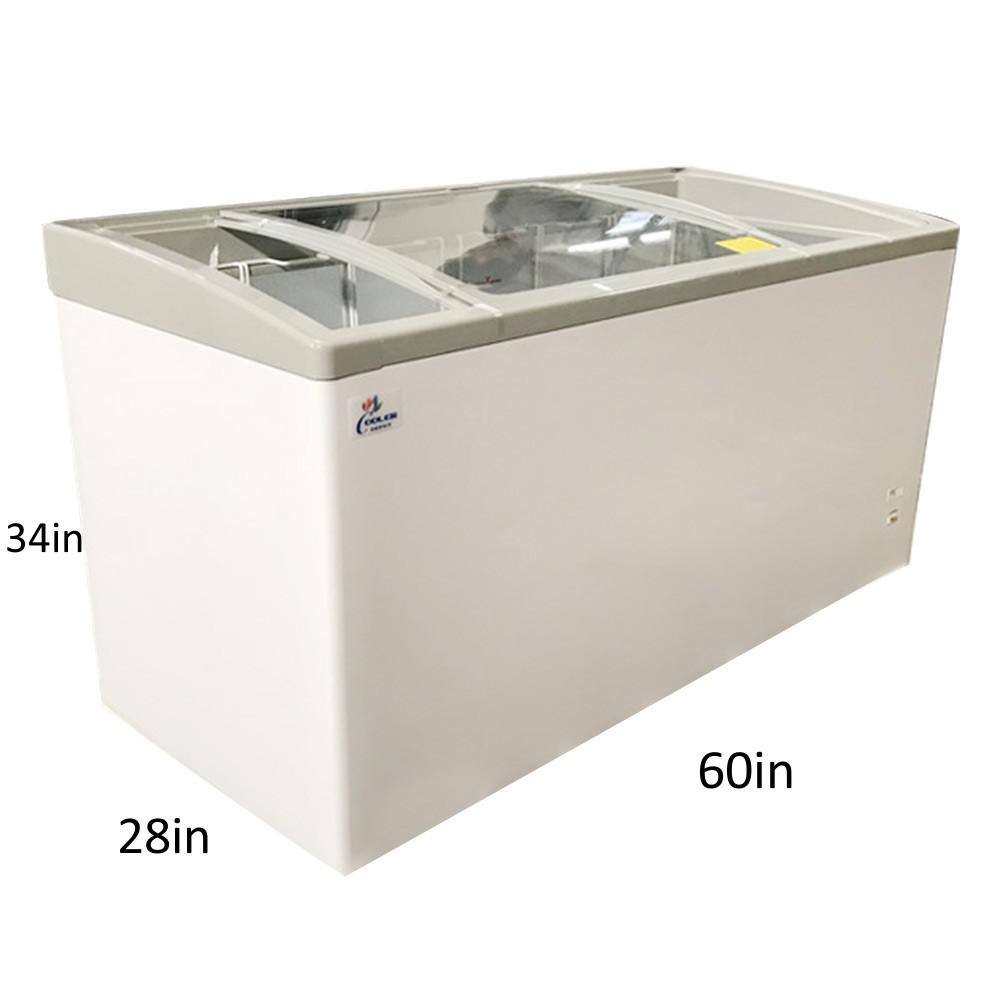 Cooler Depot 60 in. W 16 cu.ft. Manual Defrost Commercial Lap Glass Top Display Chest Freezer in White DXXSD551S