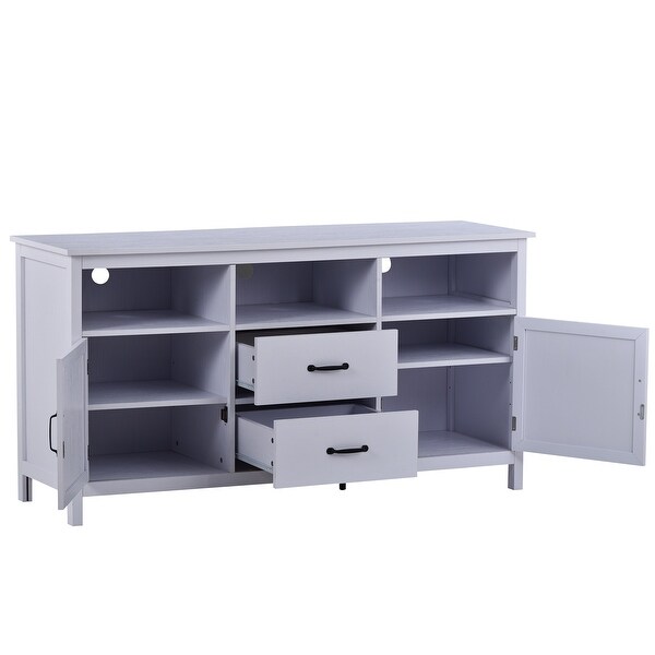 Nestfair TV Stand for TV up to 68 in with 2 Doors and 2 Drawers